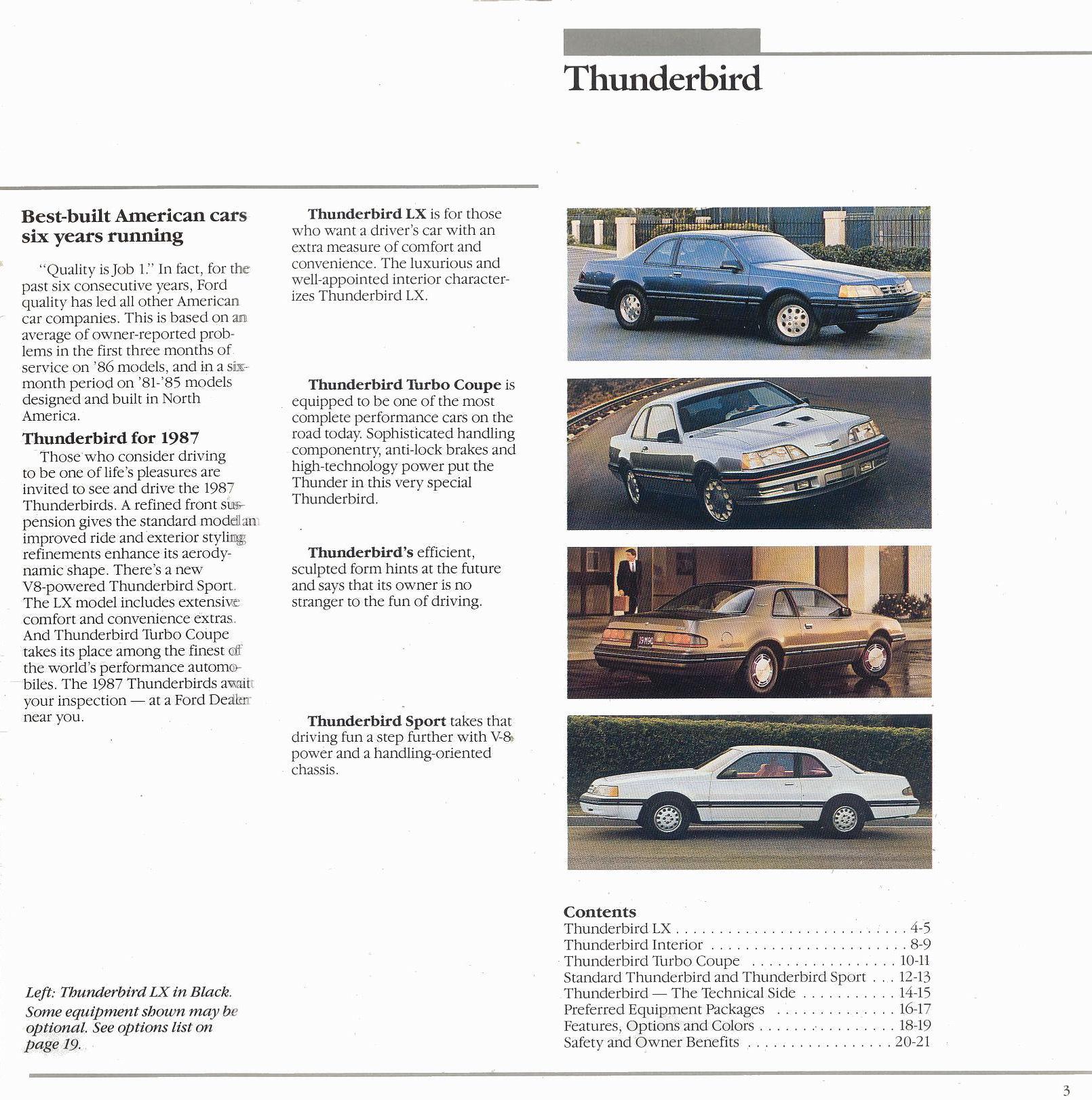 1987 Ford Thunderbird brochure